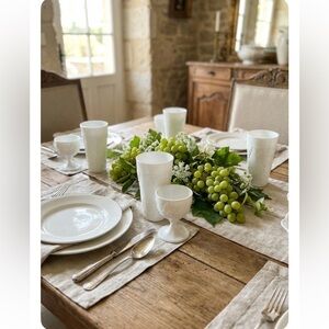 Vintage Westmoreland Milk Glass Paneled Grape Tumblers (4) & Goblet Set White